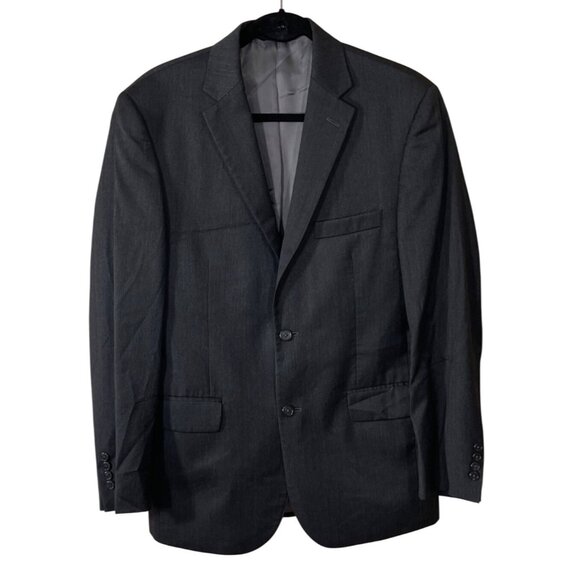 JoS A Bank Jacket Blazer Charcoal Size 40 Reg Wool Chelsea 2-Button Tailored Fit - Picture 1 of 8